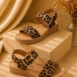 Sandália Flatform Animal Print